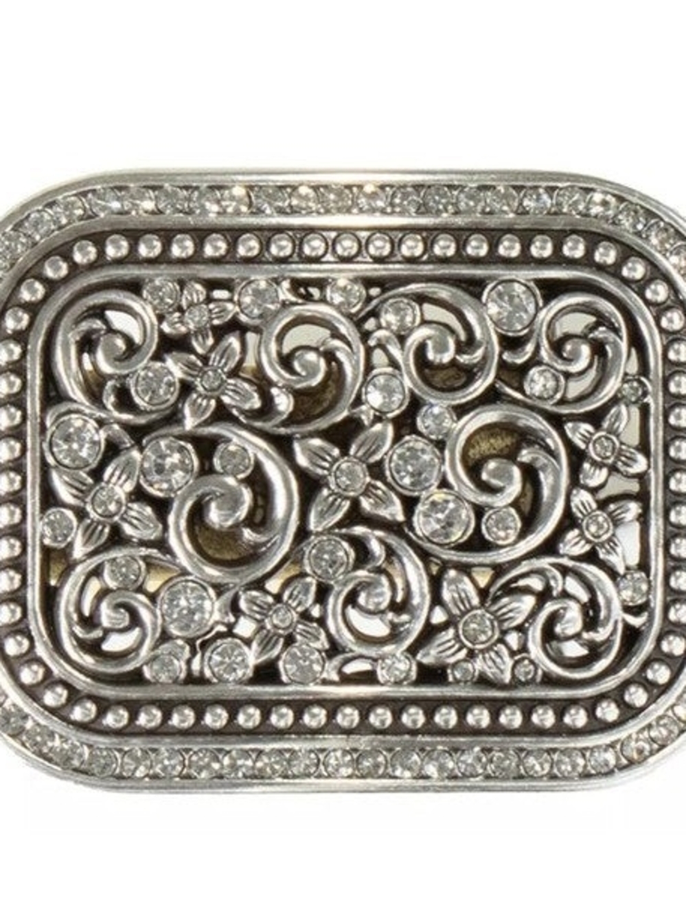 Blazin Roxx Floral Filigree Crystal Rectangle Buckle
